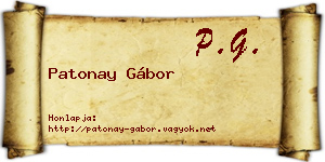 Patonay Gábor névjegykártya