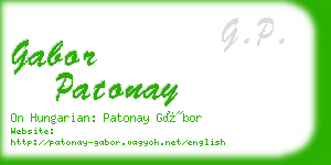 gabor patonay business card